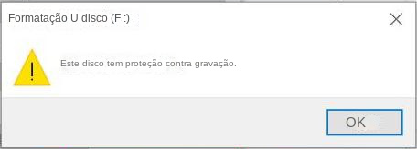 A formatação desse disco está protegida contra gravação