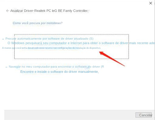 Selecione a opção Automatically search for updated driver software (Procurar automaticamente software de driver atualizado)