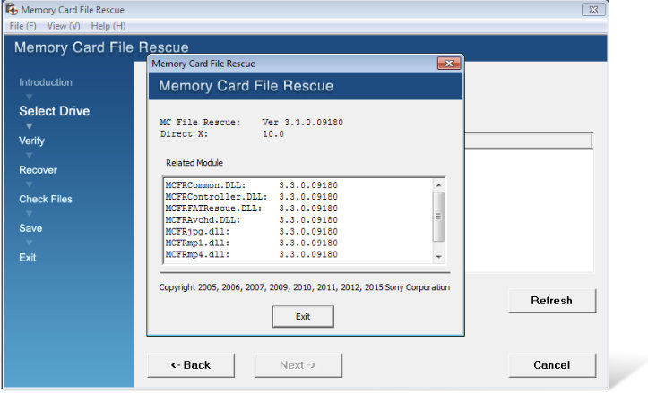 Recuperação de arquivos de cartão de memória Sony