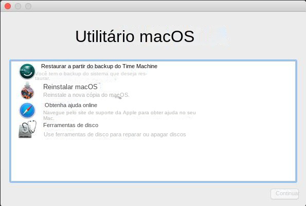 Menu Utilitários do macOS