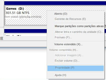 clique em propriedades
