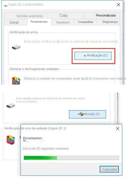 Verificação da seleção da barra de ferramentas