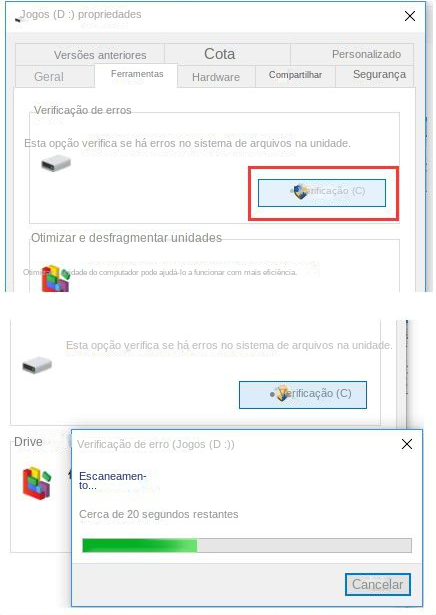 Verificação da seleção da barra de ferramentas