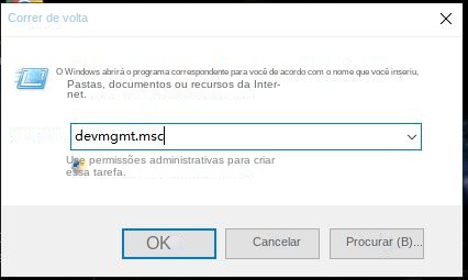 Digite o comando Device Manager