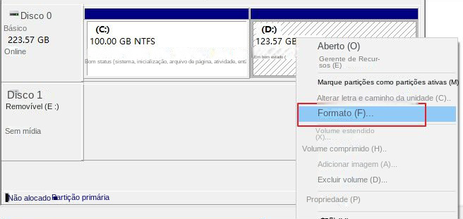 Formatar disco rígido
