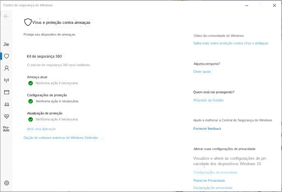 Proteção contra vírus e ameaças