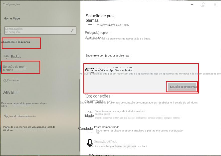 Solução de problemas de execução de aplicativos da Windows App Store