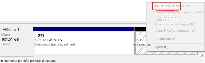 Nova opção de volume simples