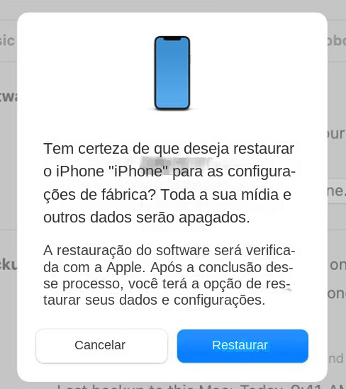 restaurar o iPhone no iTunes