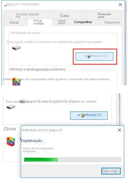 Verificação da seleção da barra de ferramentas
