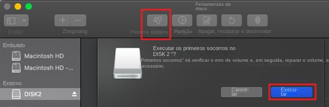 Verifique o botão de primeiros socorros