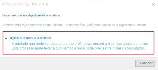 digitalizar e reparar unidade