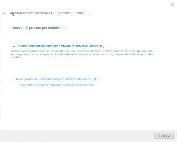 Busca automática de software de driver atualizado
