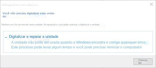 Verificar e reparar a partição do cartão SD