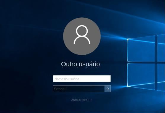 inserir nome de usuário na tela de login do Windows