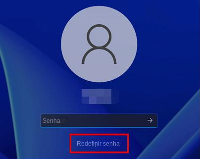 clique no link Reset password (Redefinir senha) na tela de login