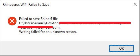 falha ao salvar arquivos