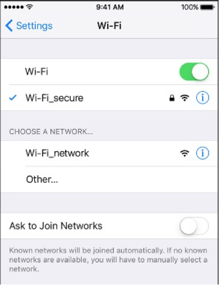 ativar a conexão wifi no iphone
