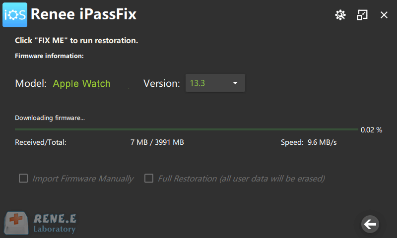 baixar o firmware no ipassfix para consertar o apple watch