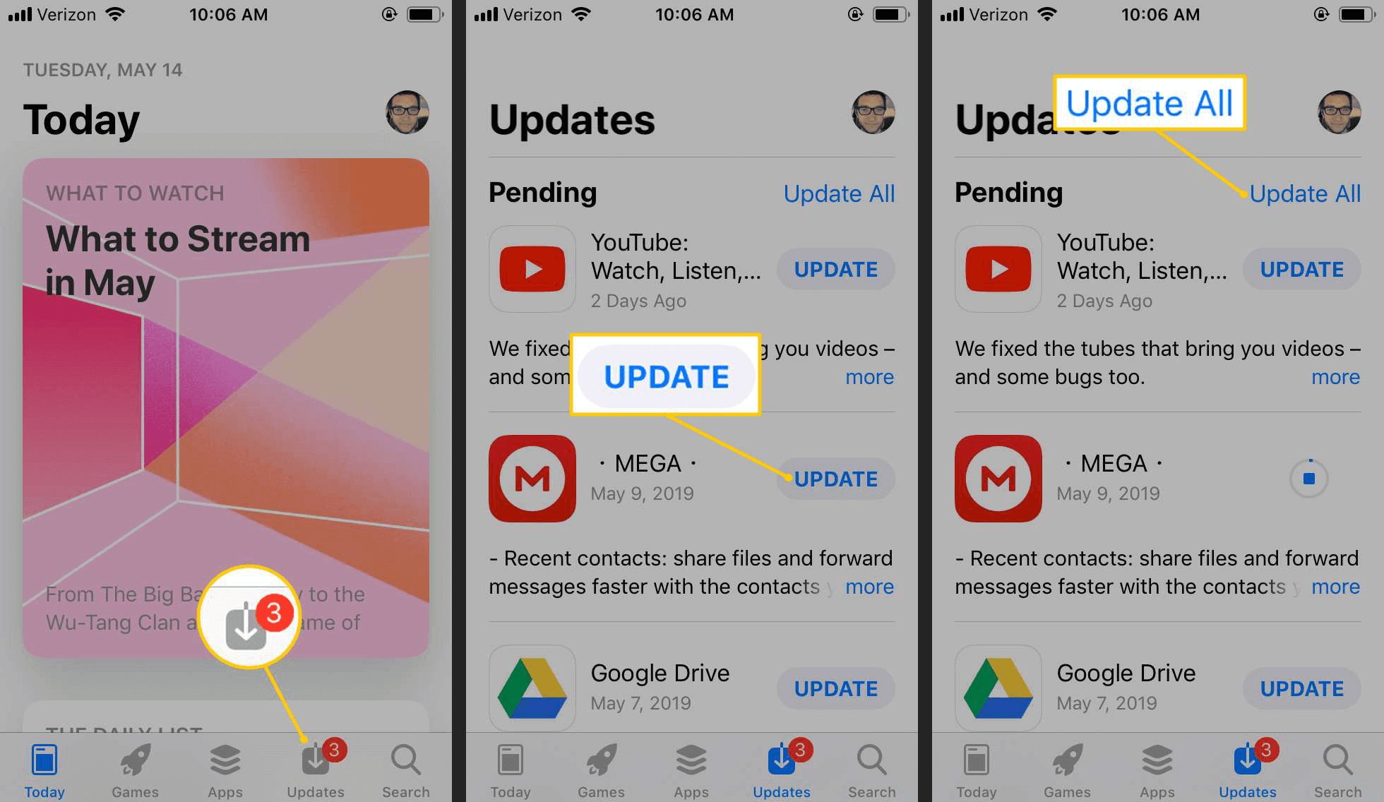 como atualizar todos os aplicativos do iphone
