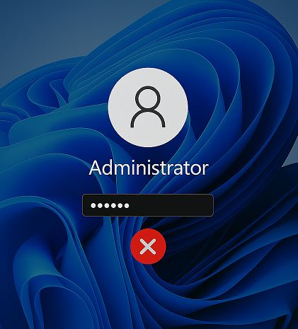 Mensagem de senha incorreta na tela de login do Windows 11