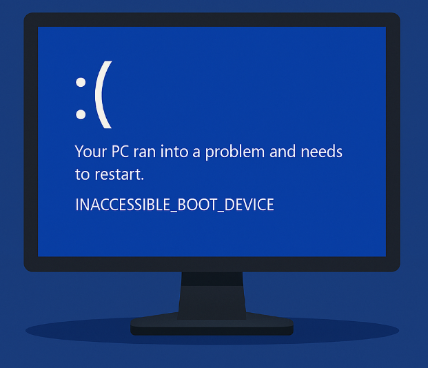 Erro INACCESSIBLE BOOT DEVICE