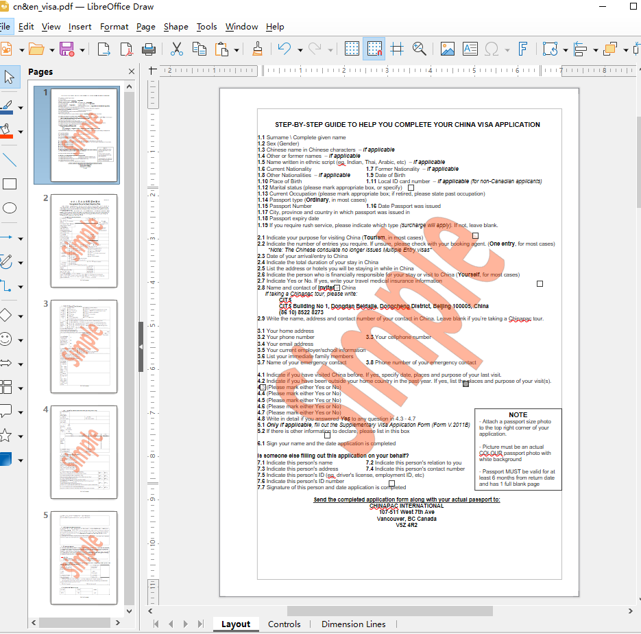 Excluir marca d'água no LibreOffice Draw