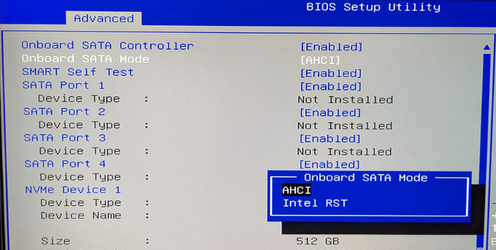 Modo do controlador SATA