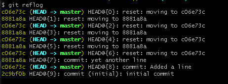 git reflog para encontrar o commit