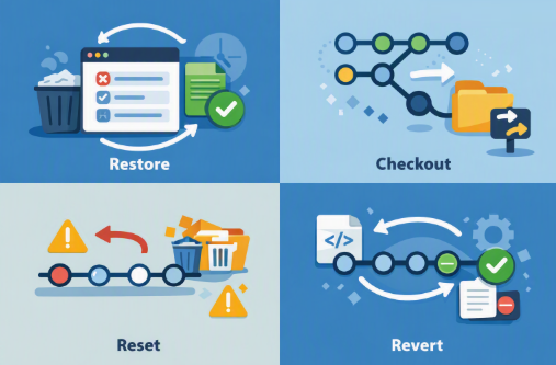 git restore, checkout, reset e revert