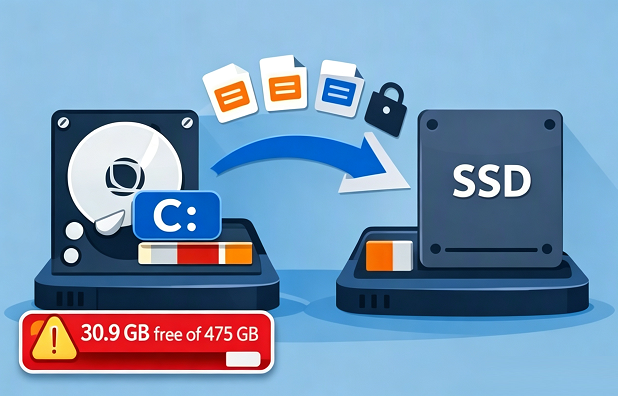 clonar unidade C inteira para SSD maior
