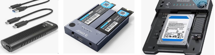 dock NVMe de diferentes tipos