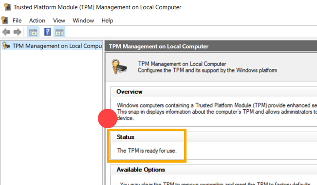 status do tpm.msc