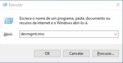 digitando o comando devmgmt.msc