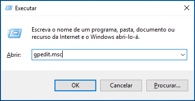 digite o comando gpedit