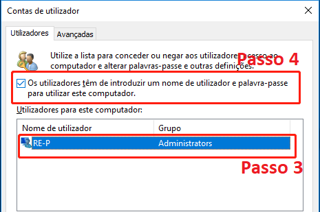 Contas de utilizador1