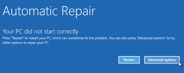 automatic repair boot screen