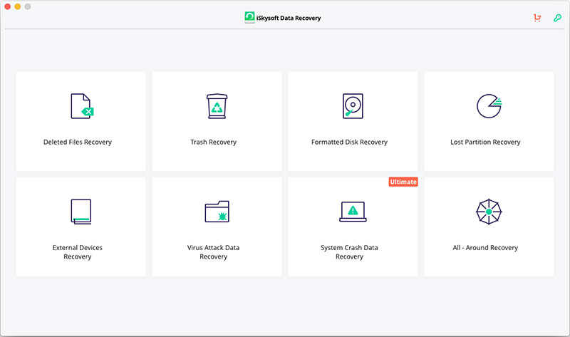 início de ISkysoft Data Recovery