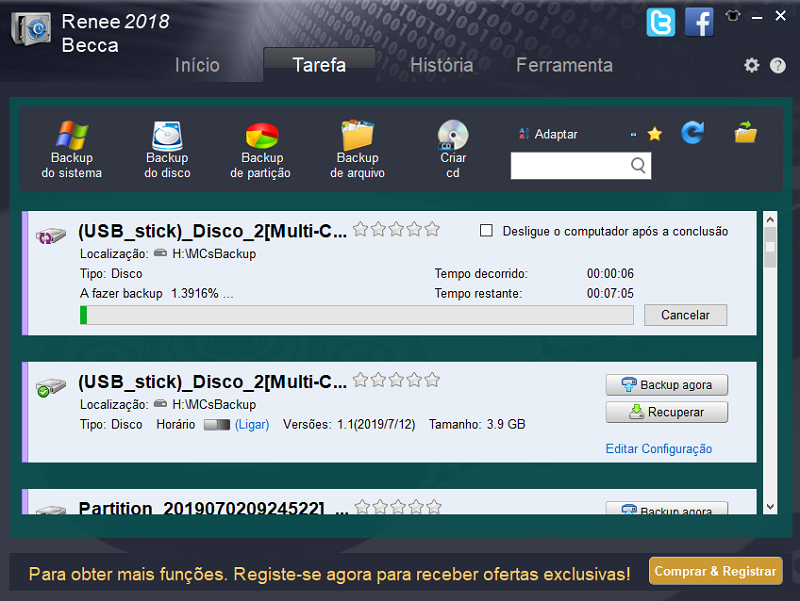 fazer backup de disco