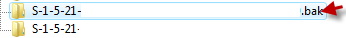 substitui .ba com .bak no final do nome da pasta