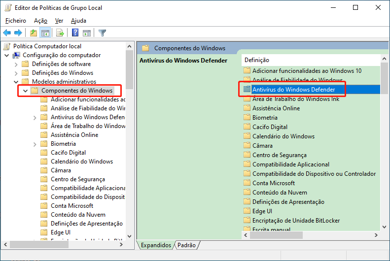 Antivírus do Windows Defender