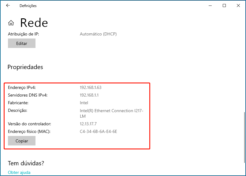 estar utilizando o IPv4