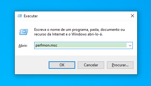 digite perfmon.msc
