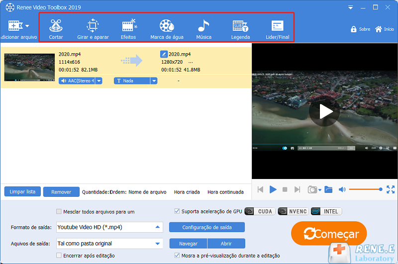 funções de Renee Video Editor Pro