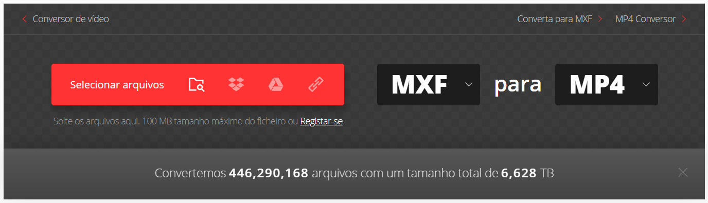 Carregar o arquivo MXF a ser converter