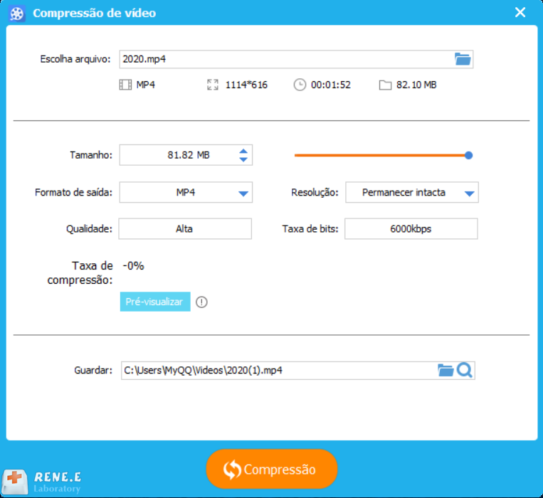 Configurações de Compressão de vídeo