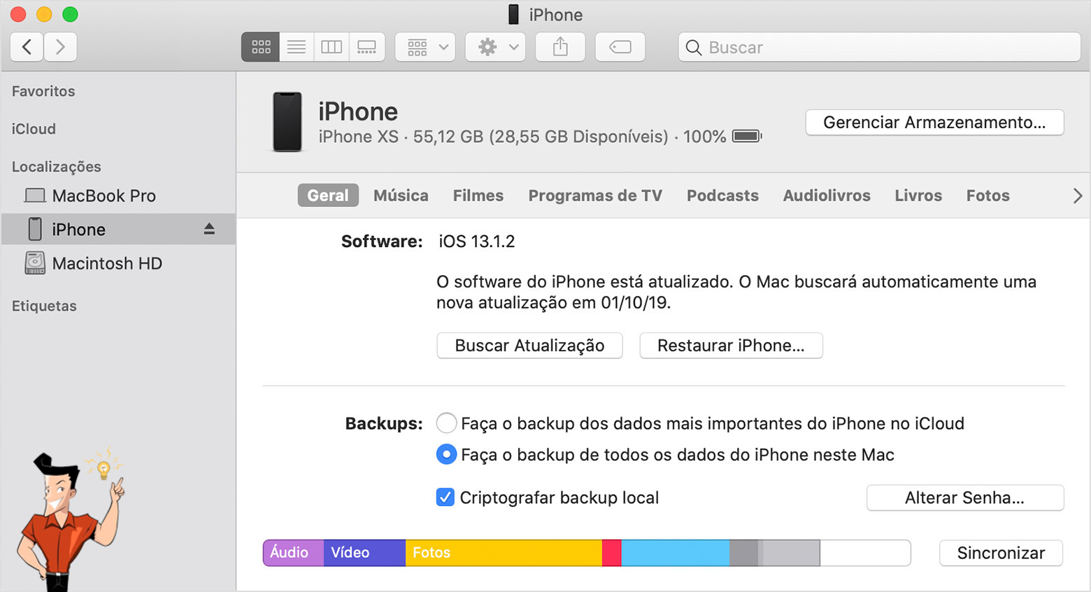 remover a senha de backup esquecida do iPhone no iTunes