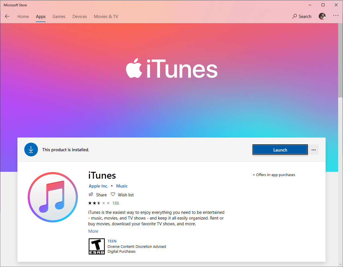 leitor multimídia do iTunes