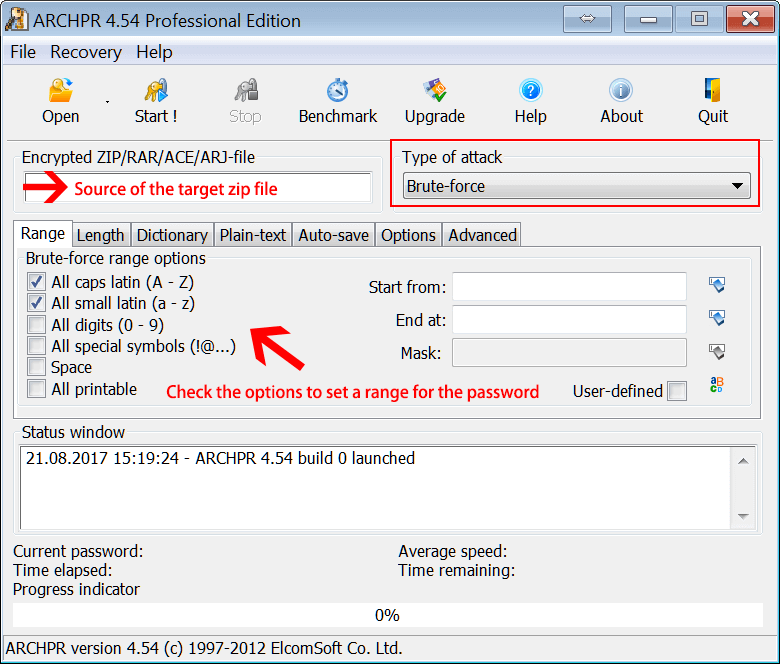 Importar arquivo zip para o ArchPr