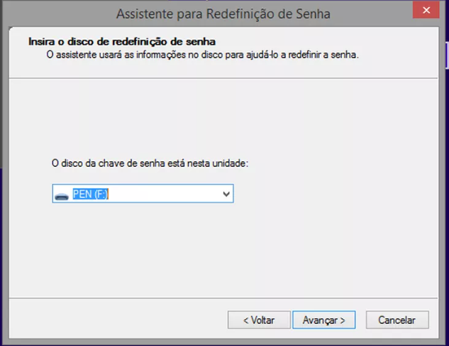 Windows 7 Insira o disco de redefinição de senha